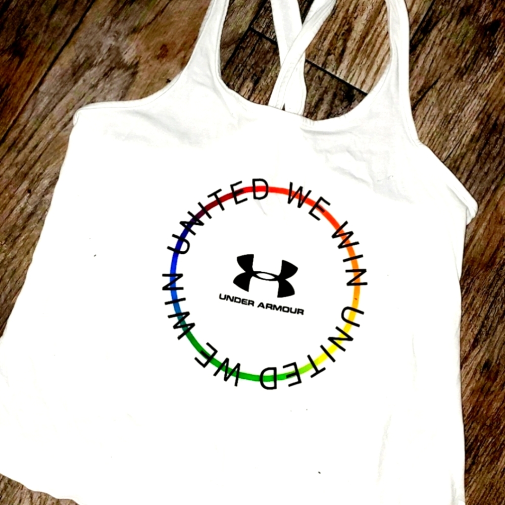 Underarmour RAINBOW Strappy Fabric Racerback Tank, Small Fits like Med, never ao
